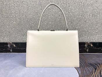 Celine Calfskin Handbag White Size 33 x 22 x 9 cm