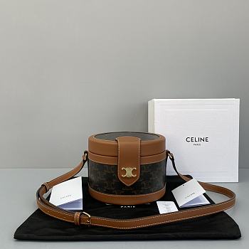 Celine Tambour Bag Brown 60062 Size 17 x 12 x 17 cm