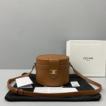 Celine Tambour Bag Full Brown 60062 Size 17 x 12 x 17 cm