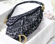 Dior Saddle Embroidery Gray Leopard Print M9001 Size 25.5 x 20 x 6.5 cm - 5