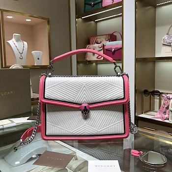 Bvlgari Serpenti Forever White/Pink 286628 Size 24 x 15 x 7 cm