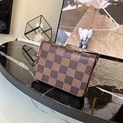 LV Brown Grid Silk Screen N60492 Size 11 x 8 x 2 cm - 2