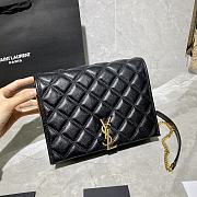 YSL Becky Quilted Lambskin Chain Bag Black 629246 Size 25 x 17 x 7 cm - 2