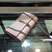 YSL Crocodile Pattern Silver Chain Bag Size 24 × 14.5 × 5.5 cm - 6