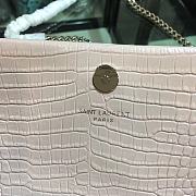 YSL Crocodile Pattern Silver Chain Bag Size 24 × 14.5 × 5.5 cm - 3