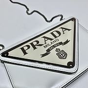 Prada Large Triangle Flip Cover Bag White 1BH189 Size 17 x 9.5 x 3.5 cm - 4