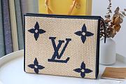 Louis Vuitton Pochette Voyage MM in Black Monogram Raffia M80352 Size 25 x 20 x 5.5 cm - 1