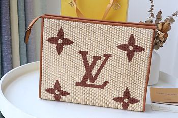 Louis Vuitton Pochette Voyage Monogram Raffia M80351 Size 25 x 20 x 5.5 cm