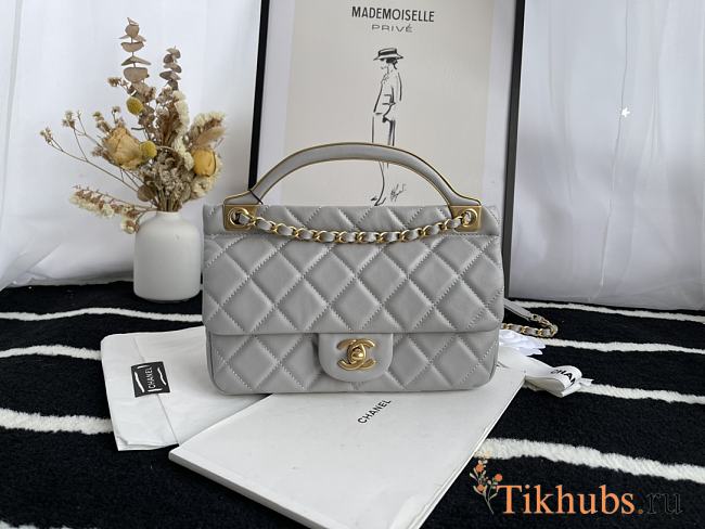 Chanel Mini Castle Series Hanger Bag Gray 22 cm - 1