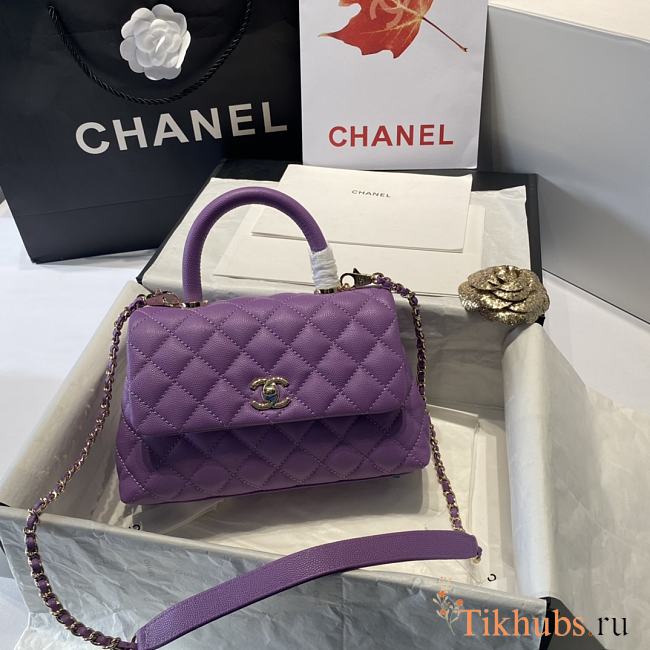 Chanel Coco Handle Purple 92993 Size 23 cm - 1