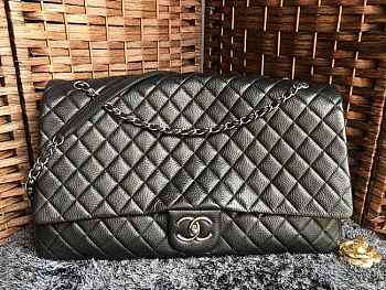 Chanel XXL Airline Flap Bag 46cm Black Silver Hardware