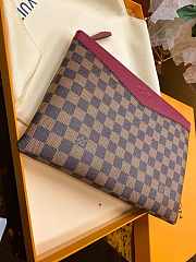 Louis Vuitton Pouch Wallet Gray/ Beige / Red - 4