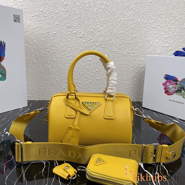 Prada Pillow Bag Yellow 1BB846 Size 20 x 11 x 11.5 cm - 1