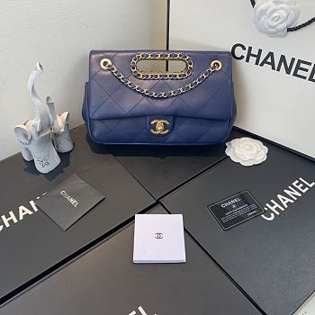 Chanel Flip-Top Chain Bag Blue AS1466 Size 26 x 17 x 6 cm