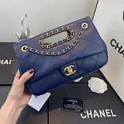 Chanel Flip-Top Chain Bag Blue AS1466 Size 26 x 17 x 6 cm - 3