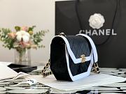 Chanel Saddle Bag Black/White 99109 Size 19 x 15 x 6 cm - 5