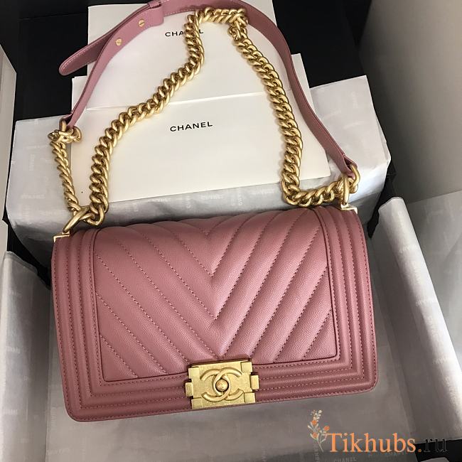 Chanel Leboy Grain Calfskin Pink 67086 Size 25 cm - 1