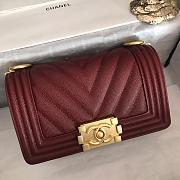 Chanel Leboy Grain Calfskin Red Wine 67085 Size 20 cm - 2