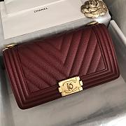 Chanel Leboy Grain Calfskin Red Wine 67086 Size 25 cm - 4