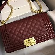 Chanel Leboy Grain Calfskin Red Wine 01 67086 Size 25 cm - 2