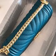 Chanel Leboy Grain Calfskin Blue 67086 Size 25 cm - 6