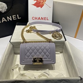 Chanel Leboy Grain Calfskin Light Purple 67085 Size 20 cm