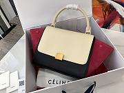 Celine Trapeze small Lambskin Leather bag Beige Red Size 26 cm - 2