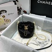 Chanel Beaded Mini Pearl Drawstring Bag Black AS2529 Size 12 x 12 x 12 cm - 1