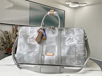 Lv Keepall Bandoulière 50 Travel Bag Gray N50069 Size 50 x 29 x 23 cm