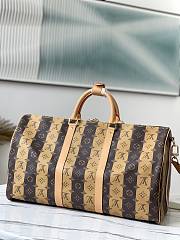 LV Travel Bag Yellow Flower Stripe M40567 Size 50 x 29 x 22 cm - 4