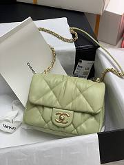 Chanel Flap Bag Imported Sheepskin Green Small Size 19 x 14.5 x 8.5 cm - 4