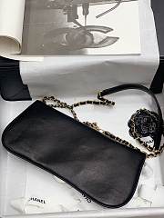 Chanel Underarm Pearl Bag Black - 4