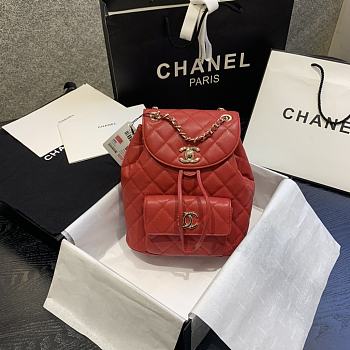 Chanel Backpack Red AS1371 Size 21.5 x 24 x 12 cm