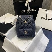 Chanel Backpack Dark Blue AS1371 Size 21.5 x 24 x 12 cm - 1