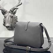 Celine Tabou Medium Smooth Calfskin Handbag Gray 3066 Size 22 x 16 x 7 cm - 5