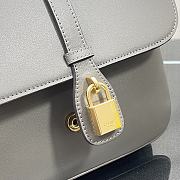 Celine Tabou Medium Smooth Calfskin Handbag Gray 3066 Size 22 x 16 x 7 cm - 2