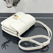 Celine Tabou Medium Smooth Calfskin Handbag White 3066 Size 22 x 16 x 7 cm - 3