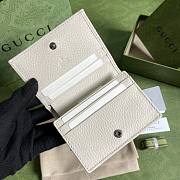 Gucci Black Card Case Wallet White 456126 Size 11 x 9 x 3 cm - 2