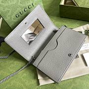 Gucci GG Marmont Leather Mini Chain Bag Grey 497985 Size 20 x 12.5 x 4 cm - 2