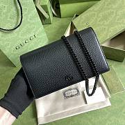 Gucci GG Marmont Leather Mini Chain Bag Black 497985 Size 20 x 12.5 x 4 cm - 1