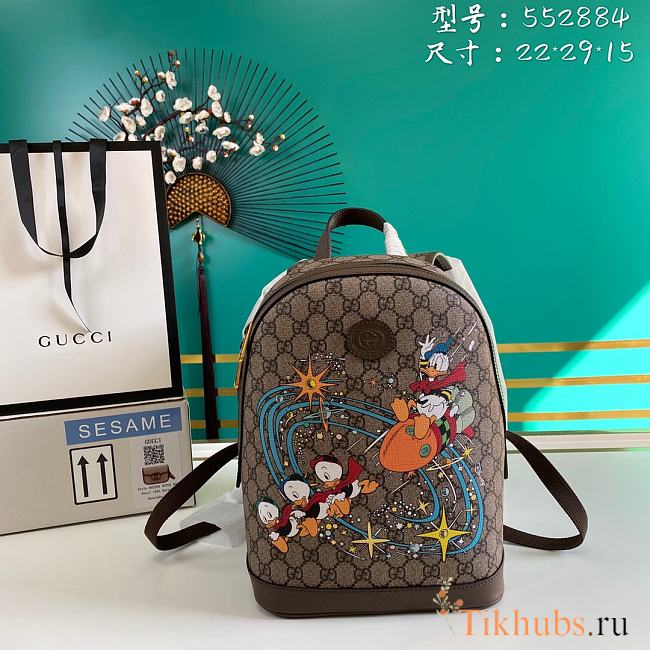 Gucci GG Supreme Canvas Backpack 552884 Size 22 x 29 x 15 cm - 1