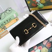 Gucci Horsebit 1955 Wallet With Chain Mini Bag Full Black 621892 Size 19 x 10 x 4 cm - 1