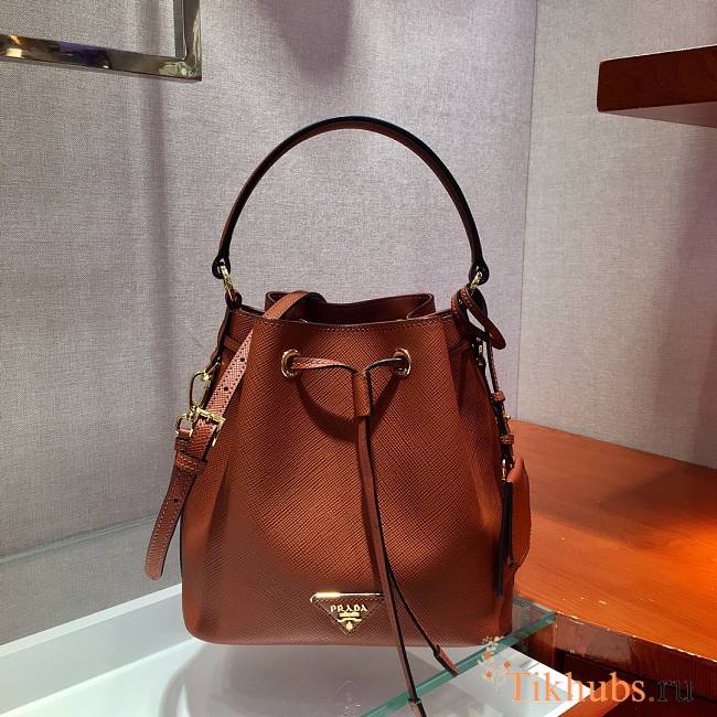 Prada Bucket Bag Brown 1BZ032 Size 22 x 22 x 14 cm - 1