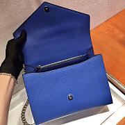 Prada Blue Saffiano Leather Monochrome Logo Top Handle Bag 1BA186 Size 24 x 17.5 x 11.5 cm - 2