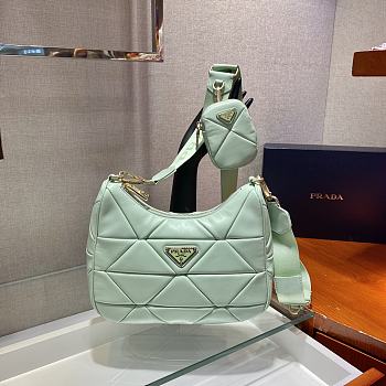 Prada Three-In-One Female Bag Green 1BC151 Size 24 x 17 x 7 cm