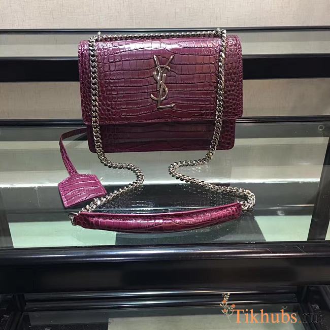 YSL Saint Laurent Flap Bag Red Wine Size 22 x 16 x 8 cm - 1