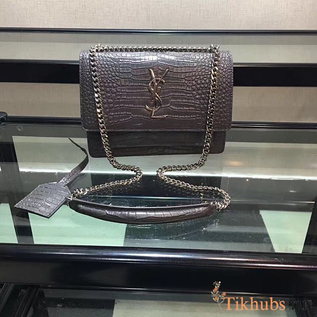 YSL Saint Laurent Flap Bag Dark Gray Size 22 x 16 x 8 cm - 1