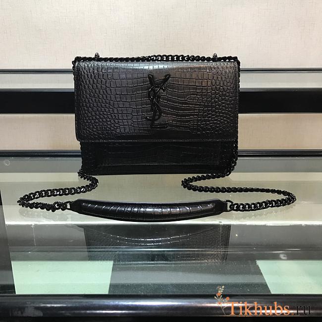 YSL Saint Laurent Flap Bag Black Lock Size 22 x 16 x 8 cm - 1