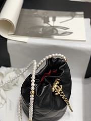 Chanel Pearl Chain Bucket Bag Black Size 19 x 17 cm - 5