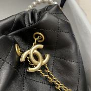 Chanel Pearl Chain Bucket Bag Black Size 19 x 17 cm - 2